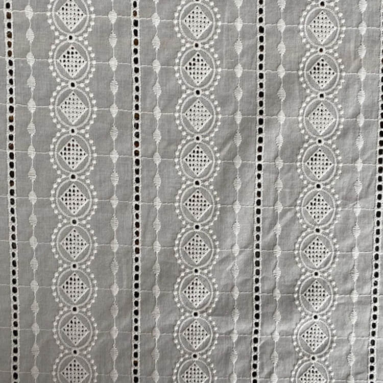 All-Over 100% Cotton Embroidered Fabric for Women's Wear Wholesale Sup 6